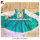 JannyBB green&white Christmas one-piece long-sleeve dress